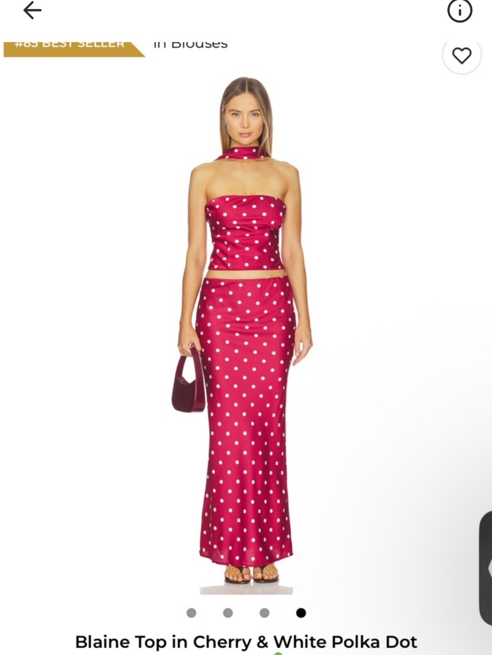 Strapless Cherry Polka Dot Maxi Dress